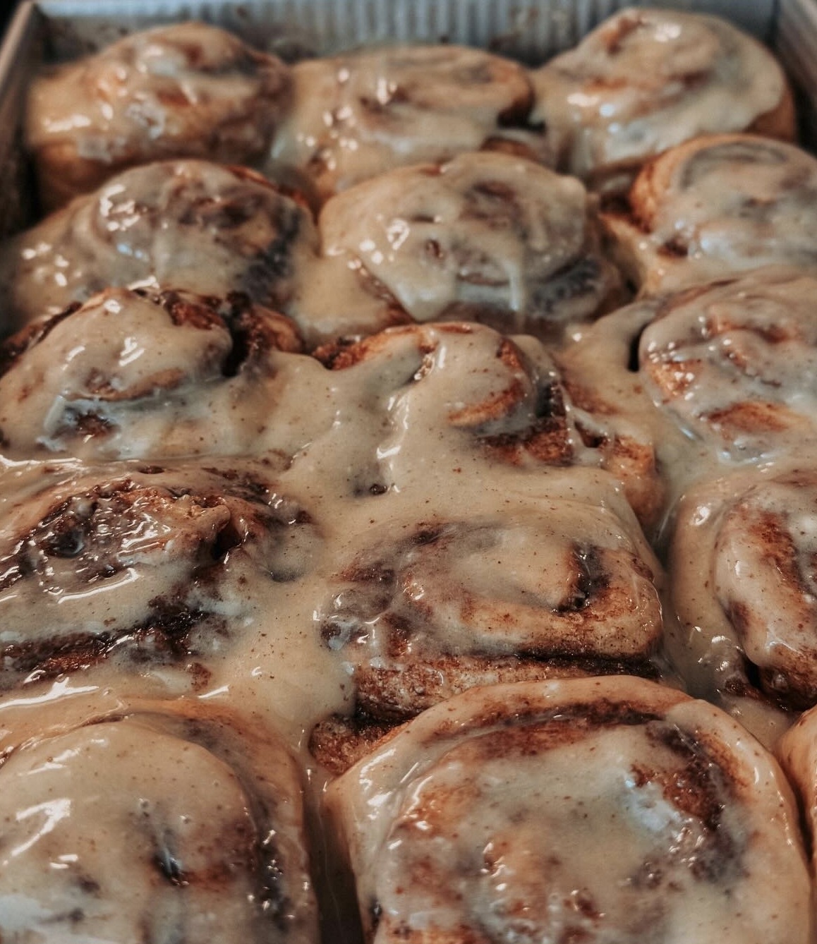 pan of cinnamon rolls